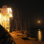 Ganges river front by night